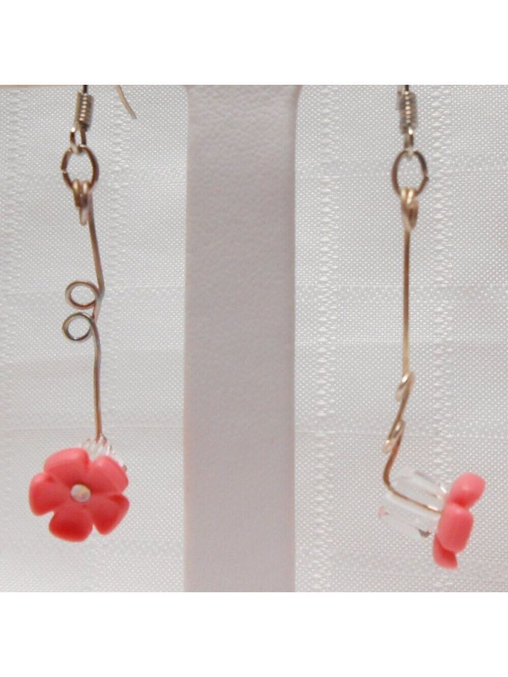 No 245 Handmade earrings with Playmobil flowers